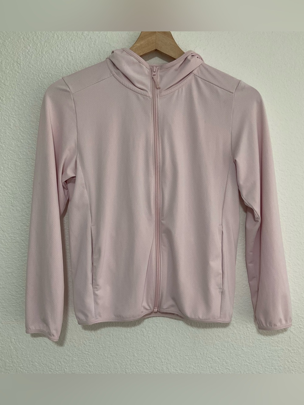 Uniqlo Kids Girls Pink Light Weight Hooded Zip-up Jacket - Size 140
